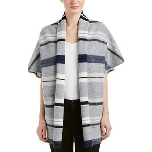 Derek Lam 10 Crosby Blanket Striped Wool Kimono Sleeve Cardigan Jacket Size L